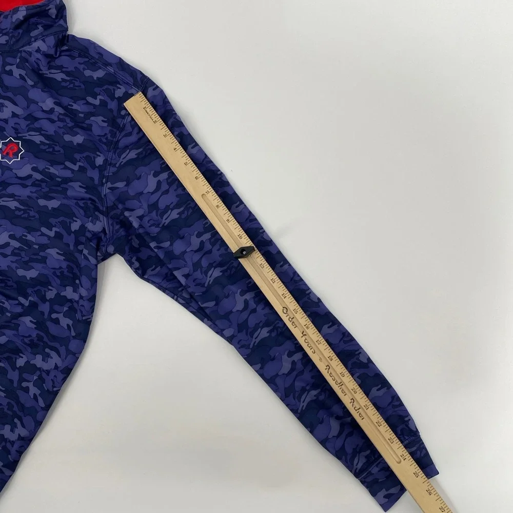 Straight Down‎ Quarter Zip Pullover Mens XL Blue Camo Performance Stretch Golf
